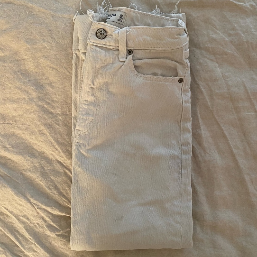 Abercrombie Crop Wide Leg Ultra High Rise Jean, 24 Short, White